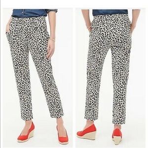 NWT J.Crew Leopard-print linen pant